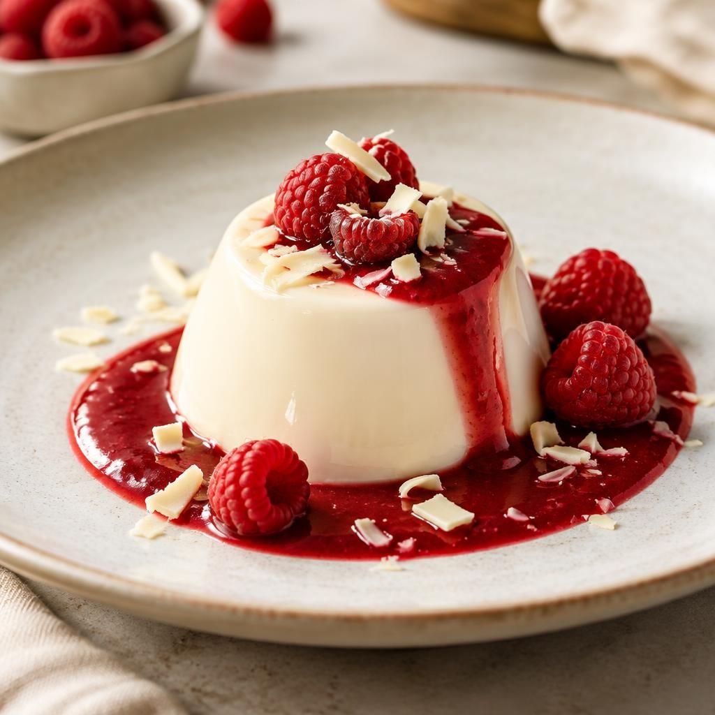 White Chocolate & Raspberry Panna Cotta