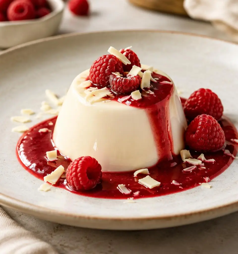 White Chocolate & Raspberry Panna Cotta
