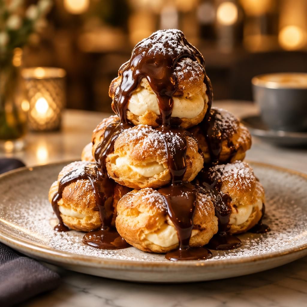 Profiteroles & Chocolate Sauce