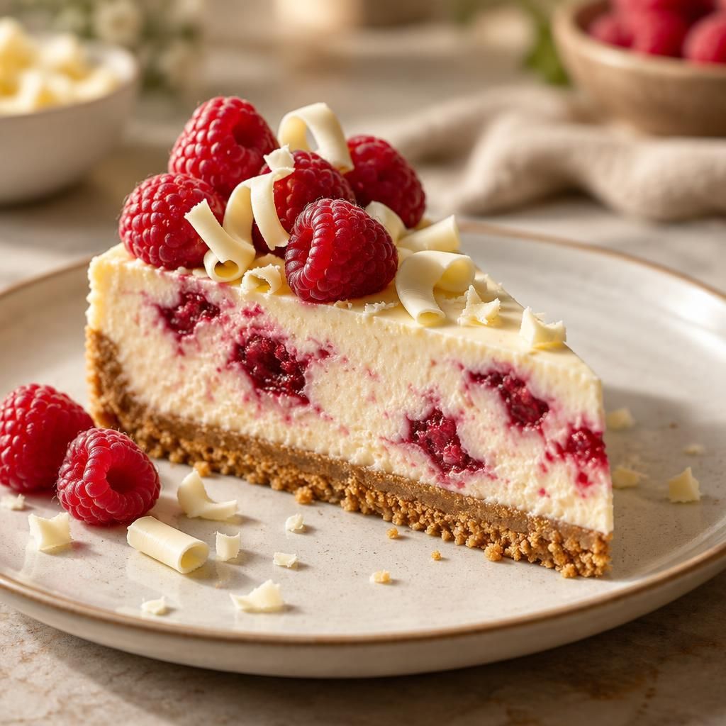 Raspberry & White Chocolate Cheesecake
