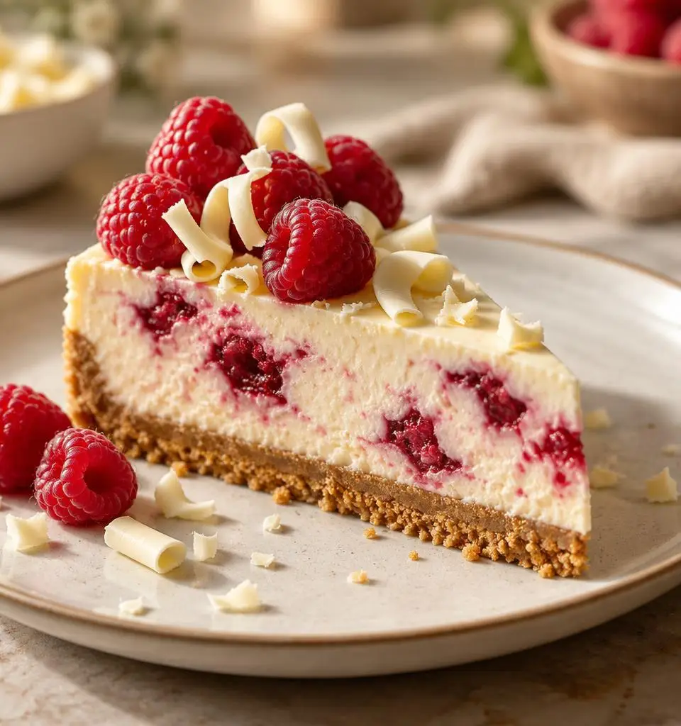 Raspberry & White Chocolate Cheesecake
